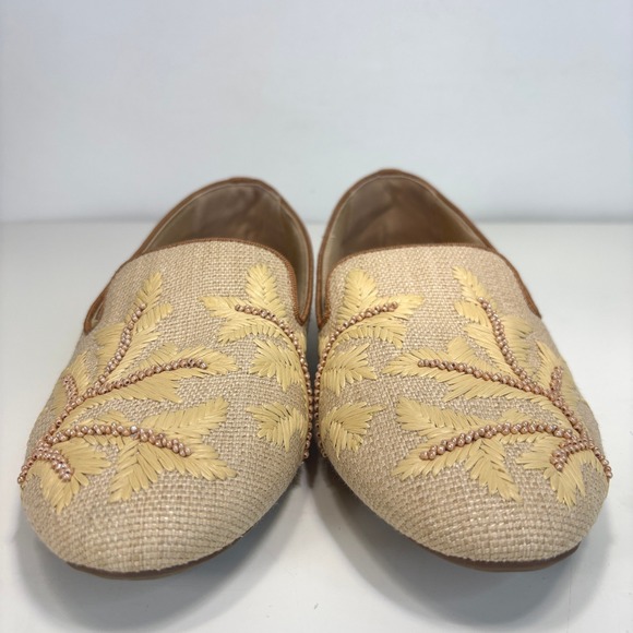 Birdies Starling Raffia Flat Fabric Beaded Womens Botanico Loafer Shoe 8.5 - Picture 3 of 12